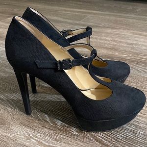 Gianni bini black suede platform heels
